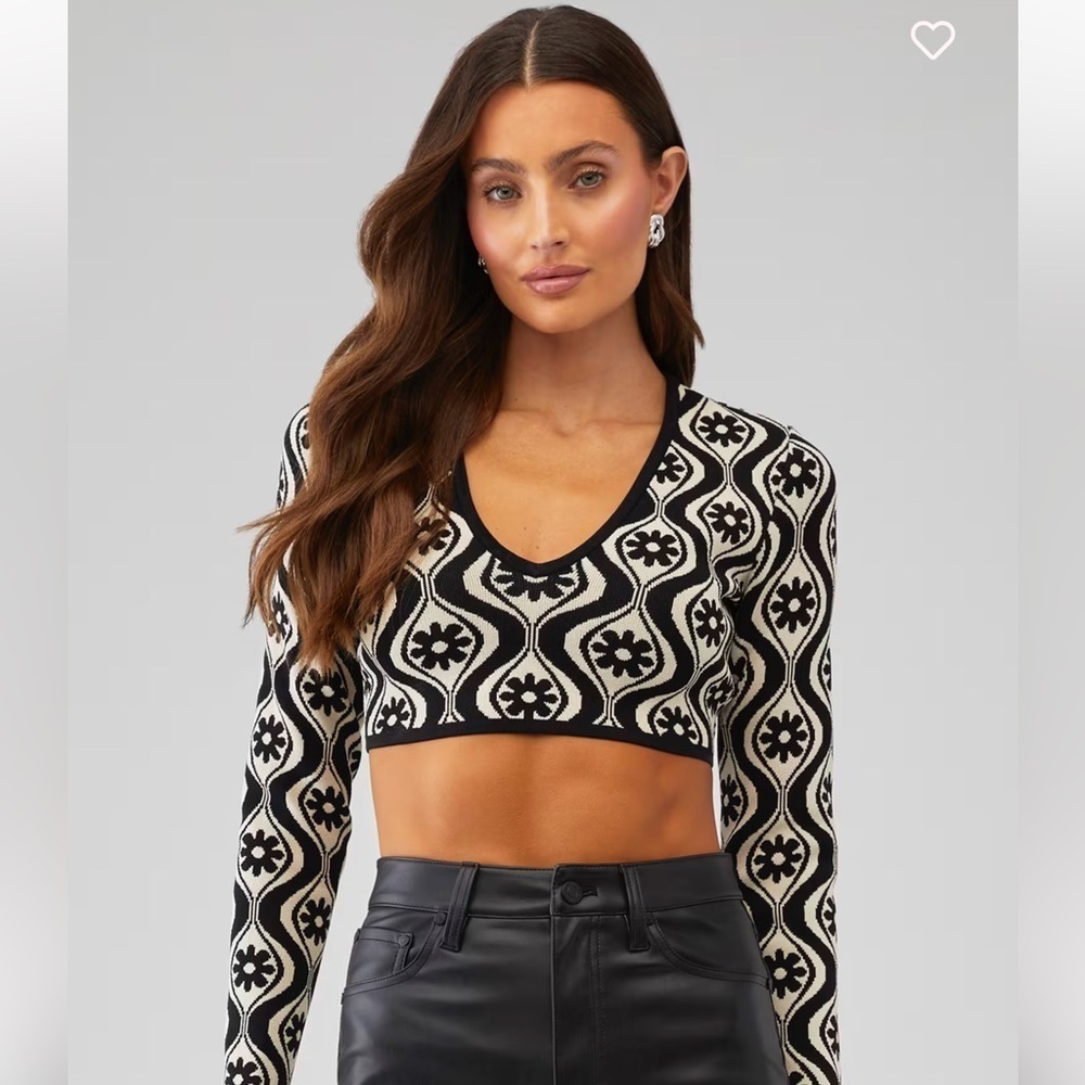 NWT Finders Keepers Retro Quinn long sleeve Knit Top - size M